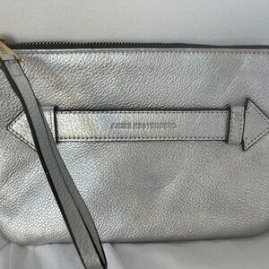 Aimee Kestenberg leather silver clutch